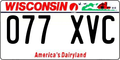 WI license plate 077XVC