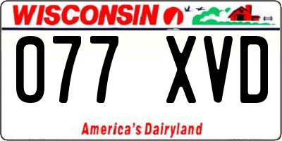WI license plate 077XVD