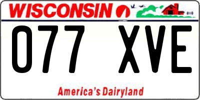 WI license plate 077XVE
