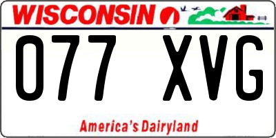 WI license plate 077XVG