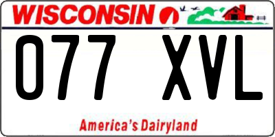 WI license plate 077XVL