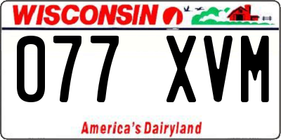 WI license plate 077XVM