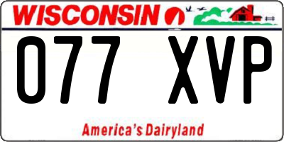 WI license plate 077XVP