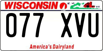 WI license plate 077XVU