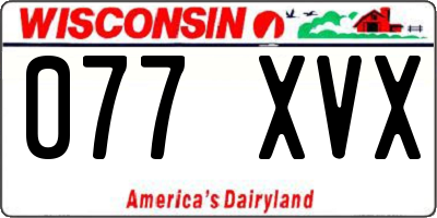 WI license plate 077XVX