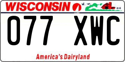 WI license plate 077XWC
