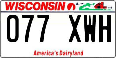 WI license plate 077XWH