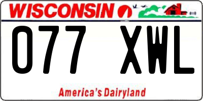 WI license plate 077XWL