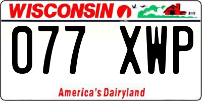 WI license plate 077XWP