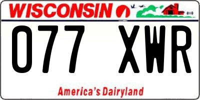 WI license plate 077XWR