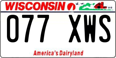 WI license plate 077XWS