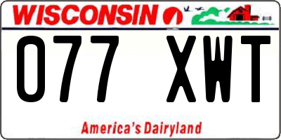 WI license plate 077XWT