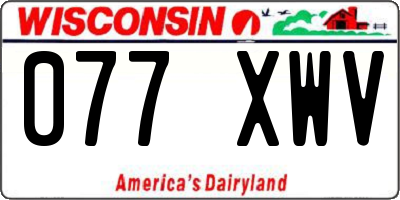 WI license plate 077XWV
