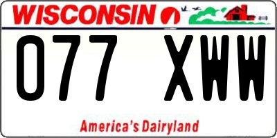 WI license plate 077XWW