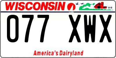 WI license plate 077XWX