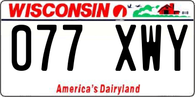 WI license plate 077XWY