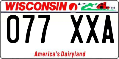 WI license plate 077XXA