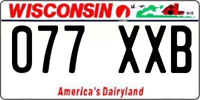 WI license plate 077XXB