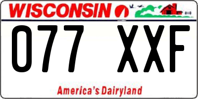WI license plate 077XXF