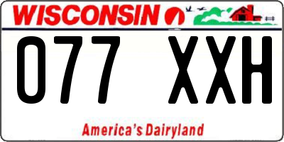 WI license plate 077XXH