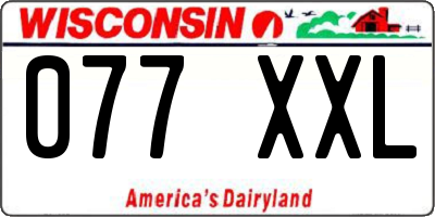 WI license plate 077XXL