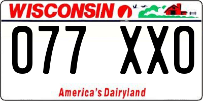 WI license plate 077XXO
