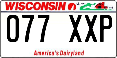 WI license plate 077XXP