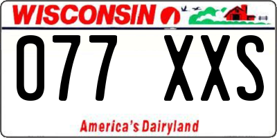 WI license plate 077XXS