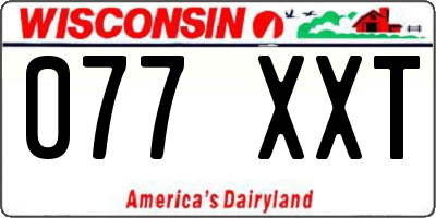WI license plate 077XXT