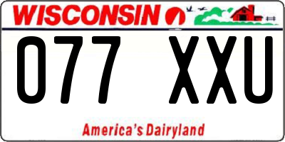 WI license plate 077XXU