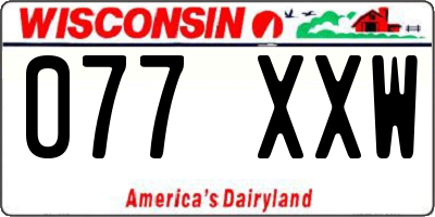 WI license plate 077XXW