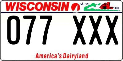 WI license plate 077XXX