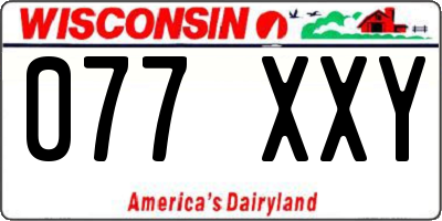 WI license plate 077XXY