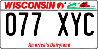 WI license plate 077XYC