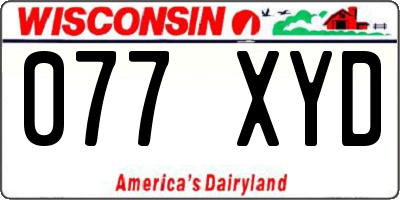 WI license plate 077XYD