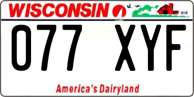 WI license plate 077XYF