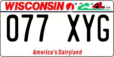 WI license plate 077XYG