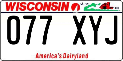 WI license plate 077XYJ