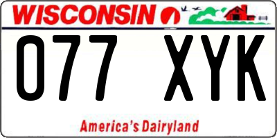 WI license plate 077XYK