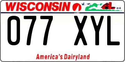WI license plate 077XYL