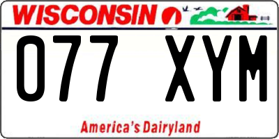 WI license plate 077XYM