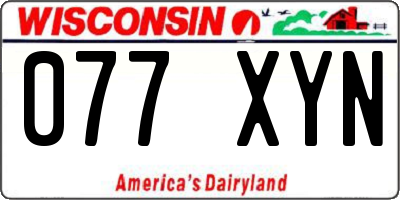 WI license plate 077XYN