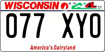 WI license plate 077XYO
