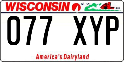 WI license plate 077XYP