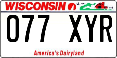 WI license plate 077XYR