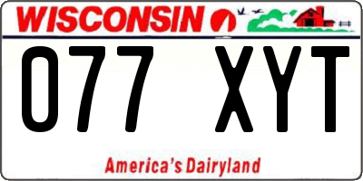 WI license plate 077XYT