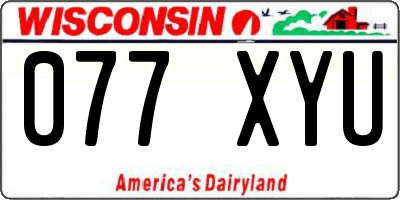 WI license plate 077XYU