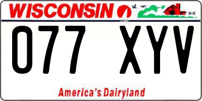 WI license plate 077XYV