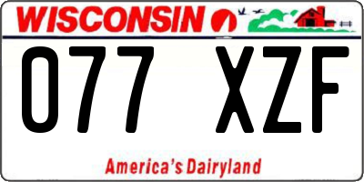 WI license plate 077XZF
