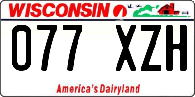 WI license plate 077XZH